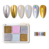 6 Colors Magic Aurora Nail Powder with 3 Applicators | 004 Nail Powder