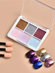 6 Colors Magic Aurora Nail Powder with 3 Applicators | 005 Nail Powder