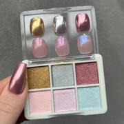 6 Colors Magic Aurora Nail Powder with 3 Applicators | 005 Nail Powder