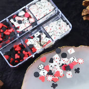 6 Grids-Box Poker Clay | Nail Decoration DIY 3D Poker Charms