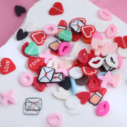 6 Grids Nail Decorations Slices Red Lips Designs 3D Stickers