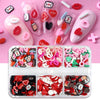 6 Grids Nail Decorations Slices Red Lips Designs 3D Stickers