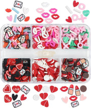 6 Grids Nail Decorations Slices Red Lips Designs 3D Stickers