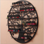 6-Tier Tree Wall-Mounted Nail Polish Metal Display Rack 95cm - Black (rack only)
