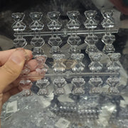 60 pcs Clear Teddy Bear Shaped Nail Swatch Nail Art Tool