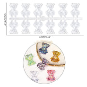 60 pcs Clear Teddy Bear Shaped Nail Swatch Nail Art Tool