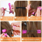 60pcs No Heat Hair Perm Rods With Elastic Rubber Band Set | 5 Sizes Hair Rollers