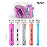 60pcs No Heat Hair Perm Rods With Elastic Rubber Band Set | 5 Sizes Hair Rollers