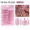 60pcs Pink French Press-On Nails | Full Cover Press‑On Nails