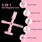 5-in-1 Multifunctional Magnet for Nail Art | Pink