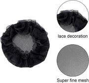 Elastic Bun Hair Net with Lace | 9.5cm | Black