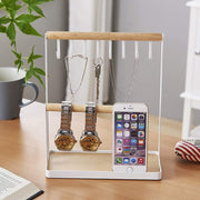Jewelry Display Stand | White Metal & Wood (Organizer only)