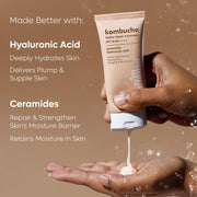 mCaffeine Kombucha Hydra Repair Sunscreen SPF50 PA++++ | UVA & UVB Protection, No White Cast | Hyaluronic Acid, Ceramides Sunscreen for Hydration & Barrier Repair | All Skin Types - 50ml