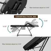 Adjustable Massage Bed/Chair with Stool | Black