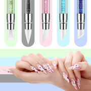 Dual Sided Silicone Nail Art Sculpture Pen with Rhinestone Handle