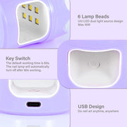 Portable Mini Crown UV LED Nail Lamp 18W | USB Powered
