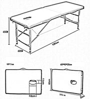 Portable Massage Bed with pillow 180*60*65cm | Champagne