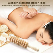 Wood Massage Rollers with anti-slip Handle | 9 Wheels