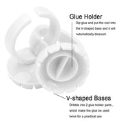 Disposable Glue/Pigment Ring Cup with 2 Slots and V-Shaped Base - White