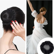 Elastic Bun Hair Net with Lace | 9.5cm | Black