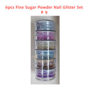 6pcs Fine Sugar Powder Nail Glitter Set | 9