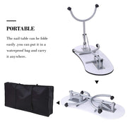 Foldable Manicure Station with Carry bag - White MT-005