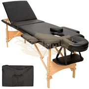 Portable Massage Spa Bed | Wood 3 Zones Black