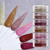6pcs Fine Sugar Powder Nail Glitter Set | 10 Nail Powder