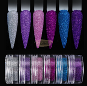 6pcs Fine Sugar Powder Nail Glitter Set | 12 Nail Powder