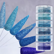 6pcs Fine Sugar Powder Nail Glitter Set | 13 Nail Powder
