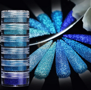 6pcs Fine Sugar Powder Nail Glitter Set | 13 Nail Powder