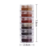 6pcs Fine Sugar Powder Nail Glitter Set | 14 Nail Powder