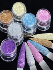 6pcs Fine Sugar Powder Nail Glitter Set | 9 Nail Powder
