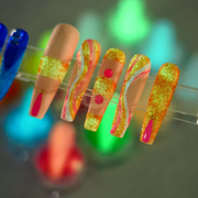 6pcs Fluorescent Sugar Powder Nail Glitter Set Nail Powder