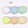 6pcs Iridescent Sugar Powder Nail Glitter Set Nail Powder