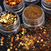 6pcs Nail Glitter Powder & Sequins Autumn Collection Nail Deco