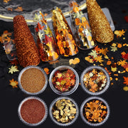 6pcs Nail Glitter Powder & Sequins Autumn Collection Nail Deco