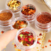 6pcs Nail Glitter Powder & Sequins Autumn Collection Nail Deco