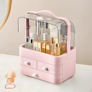 Makeup Organizer with drawers & handle | Pink