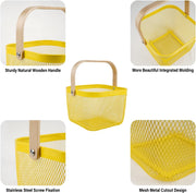 Wire Mesh Steel Basket with Handle | Small | Lime | 25*25*18 cm