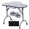 Foldable Manicure Station with Carry bag - White MT-005