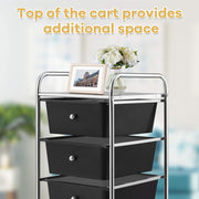 4-Drawers Storage Rolling Cart | Black