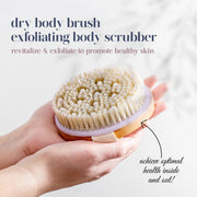 Round Exfoliating Body Brush with Rubber Scrubber