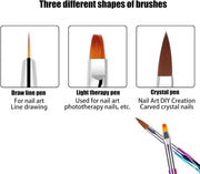 Nail Brush Set with Laser Anti-Slip Handle | 3 pieces