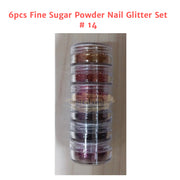 6pcs Fine Sugar Powder Nail Glitter Set | 14