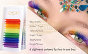 EMEDA Eyelash Extension | Rainbow 6 Colors | 0.07 D Curl | 15mm