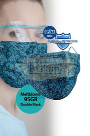 Medizer Mouds Patterned Series Surgical Disposable Face Mask | Turquoise Dmb07 Personal Protective