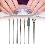 7pcs Nail Drill Bit Set Diamond Grinding Heads for Manicure Pedicure Nail Drill Bit Set