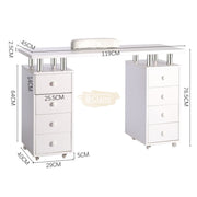 8-drawers Manicure Table on Wheels 119*45*77cm Manicure Tables