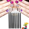 8 Pcs Nail Art Flower Drawing Brush Set | Black Nail Art Brush
